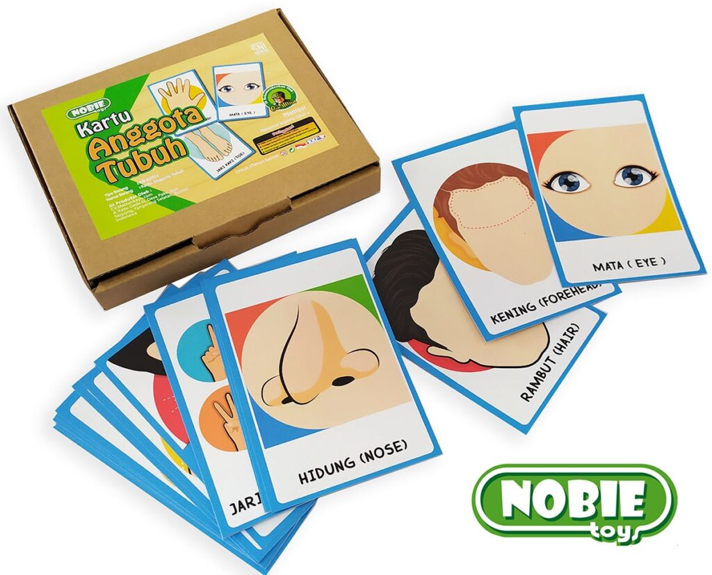 Kartu Anggota Tubuh — mainan kayu edukatif Nobie Toys