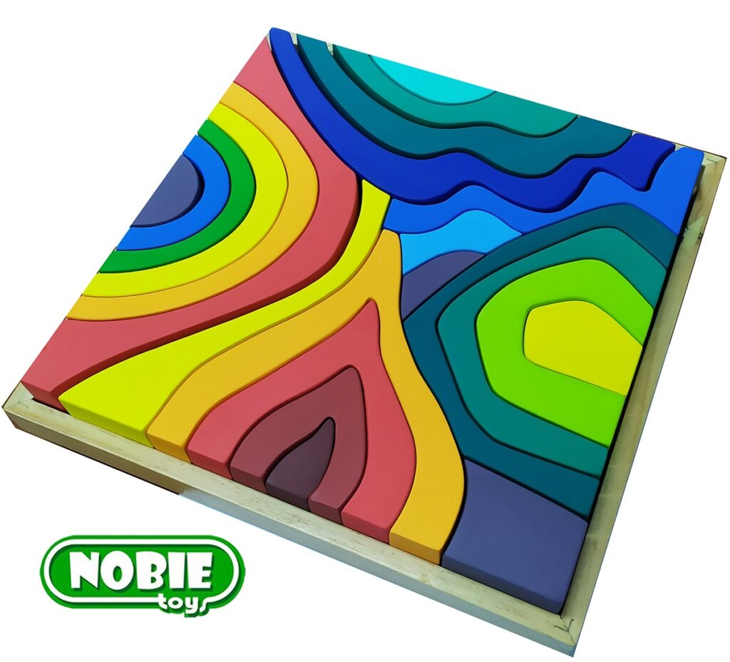 Balok Pelangi Multi Elemen — mainan kayu edukatif Nobie Toys