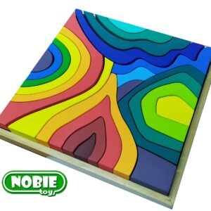 Balok Pelangi Multi Elemen — mainan kayu edukatif Nobie Toys
