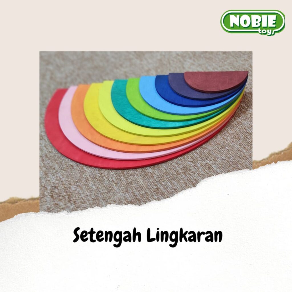 Nobie Pelangi Setengah Lingkaran — mainan kayu edukatif Nobie Toys