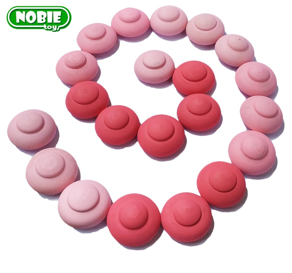 Loose Part Jamur Pink Loose Part Jamur Pink — mainan kayu edukatif Nobie Toys