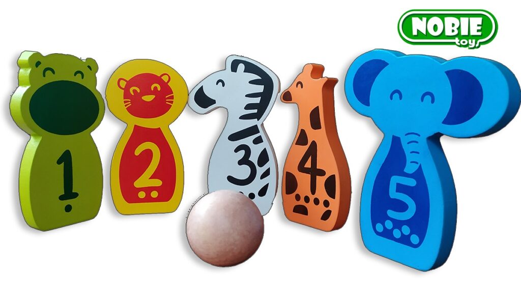 Bowling 2D zoo Bowling 2D zoo — mainan kayu edukatif Nobie Toys