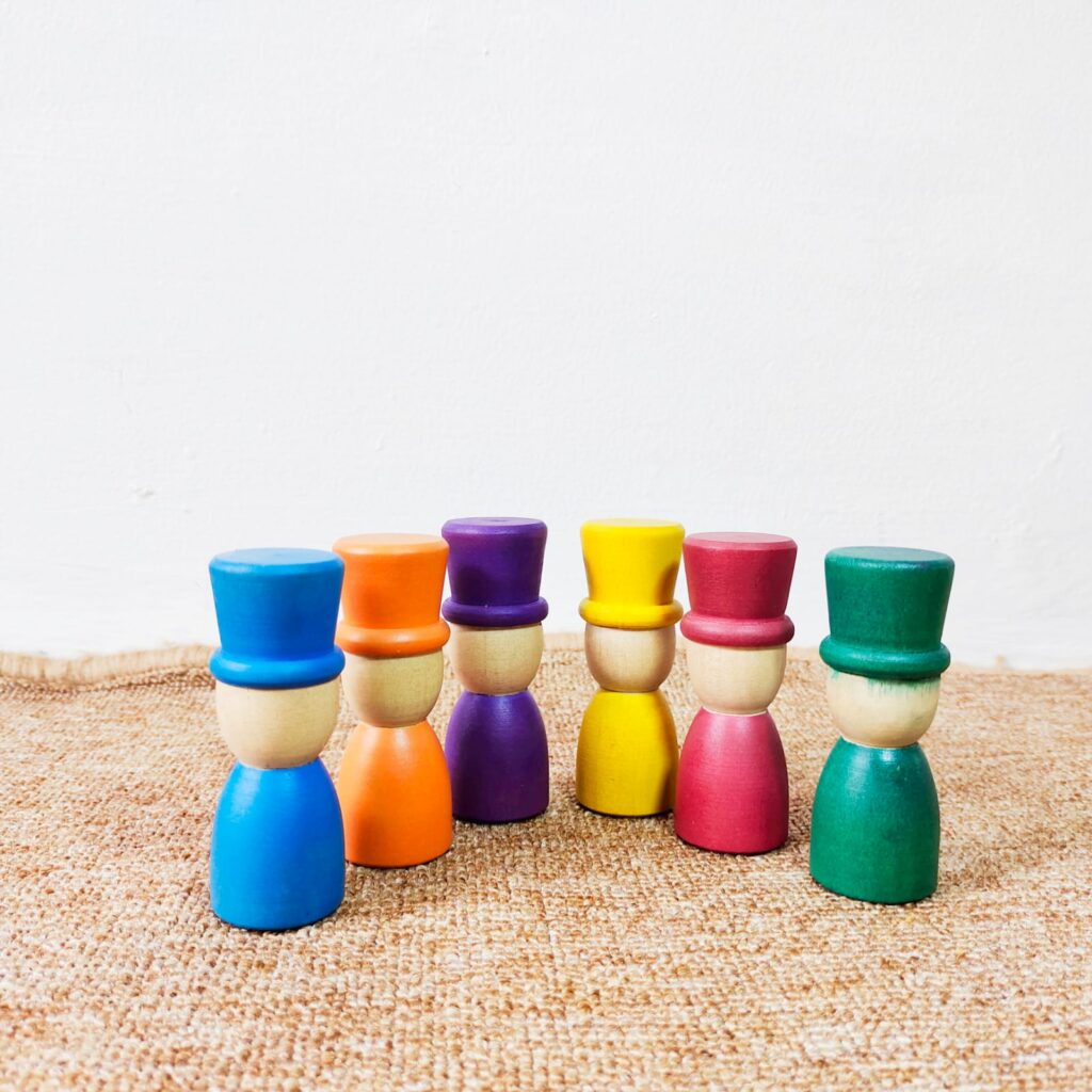 Nobie Peg Doll Mr. hat 6s Nobie Peg Doll Mr. hat 6s — mainan kayu edukatif Nobie Toys