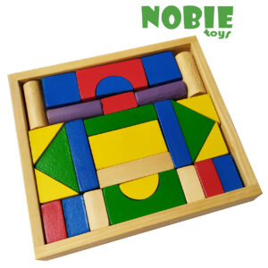 Balok Bangun A48 (kotak kayu) — mainan kayu edukatif Nobie Toys