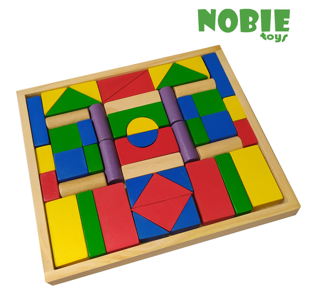 Balok Bangun MDF C48 (kotak kayu) — mainan kayu edukatif Nobie Toys