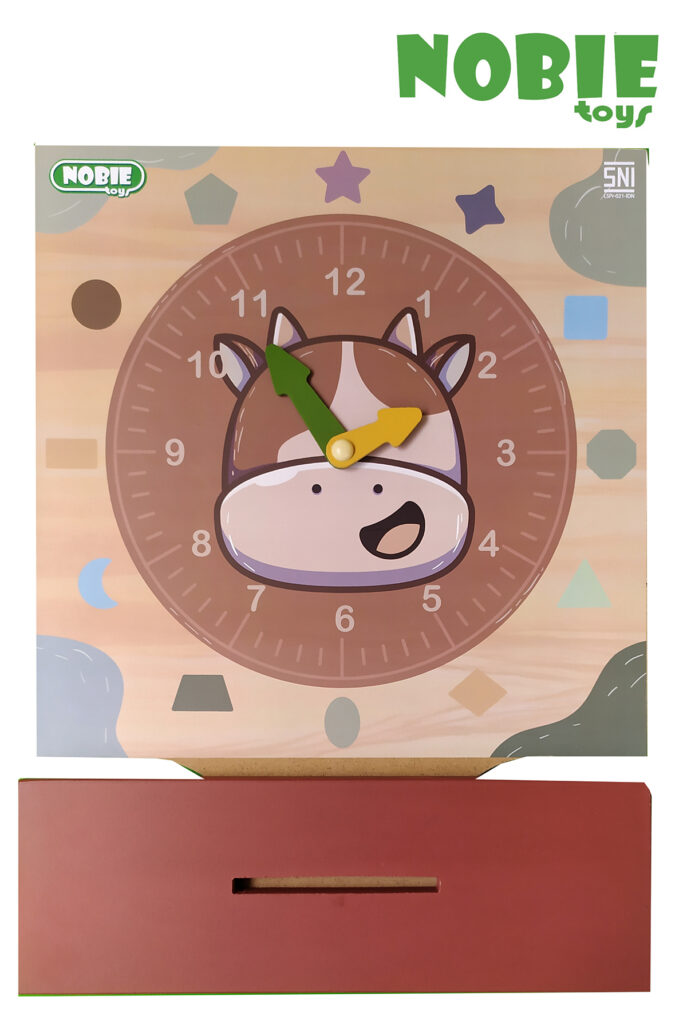 Jam Stiker Besar — mainan kayu edukatif Nobie Toys