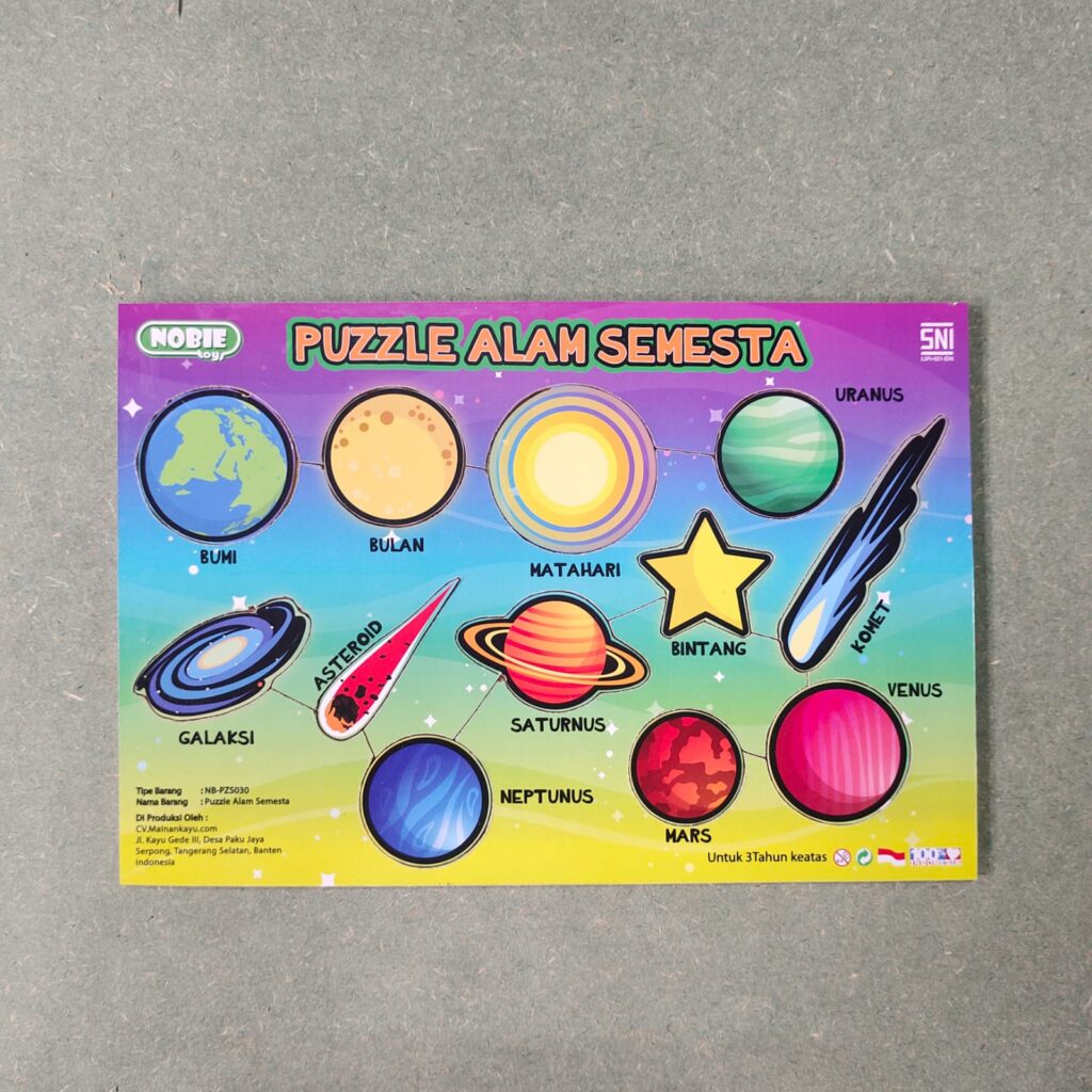Puzzle Seri ALam Semesta — mainan kayu edukatif Nobie Toys
