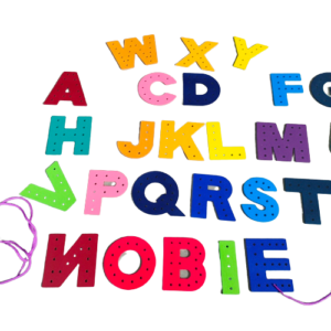 Papan Jahit Huruf — mainan kayu edukatif Nobie Toys