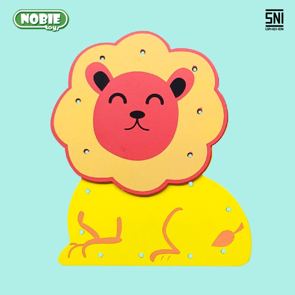 Papan Jahit 3D Singa Papan Jahit 3D Singa — mainan kayu edukatif Nobie Toys