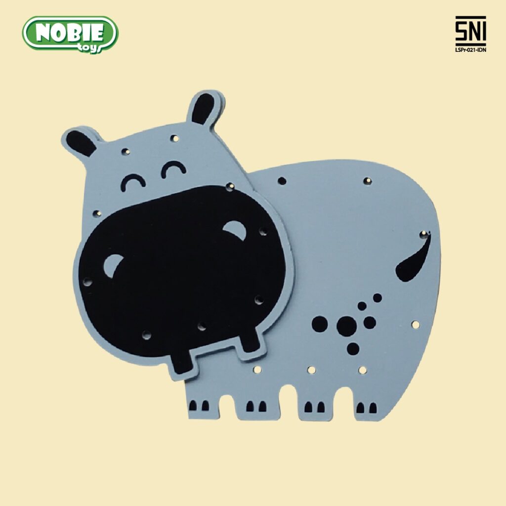 Papan Jahit 3D Kuda Nil Papan Jahit 3D Kuda Nil — mainan kayu edukatif Nobie Toys