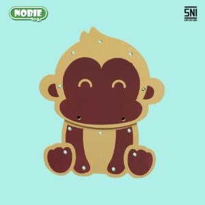 Papan Jahit 3D Monyet — mainan kayu edukatif Nobie Toys