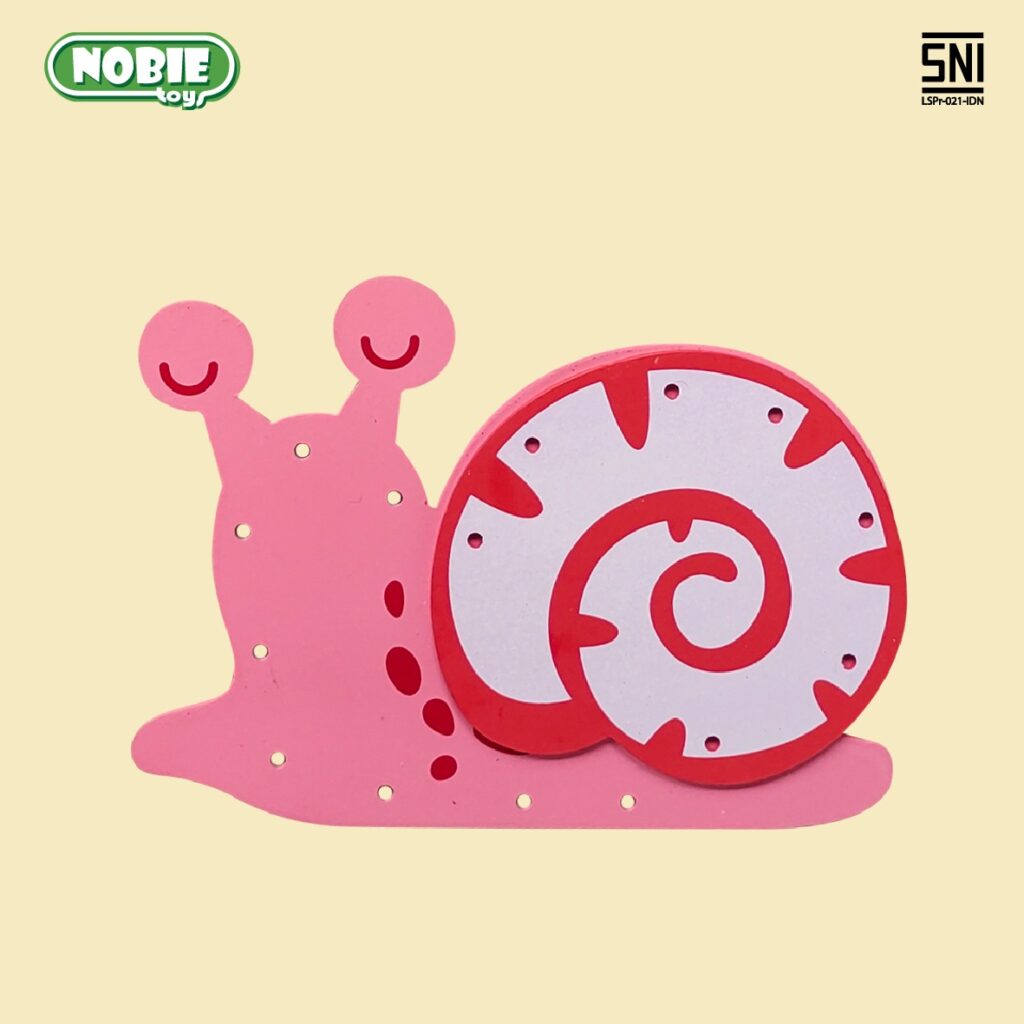 Papan Jahit 3D Keong — mainan kayu edukatif Nobie Toys