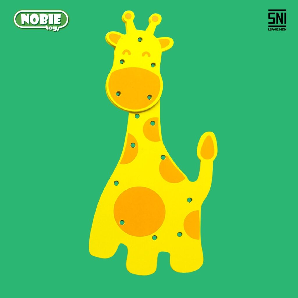 Papan Jahit 3D Jerapah Papan Jahit 3D Jerapah — mainan kayu edukatif Nobie Toys