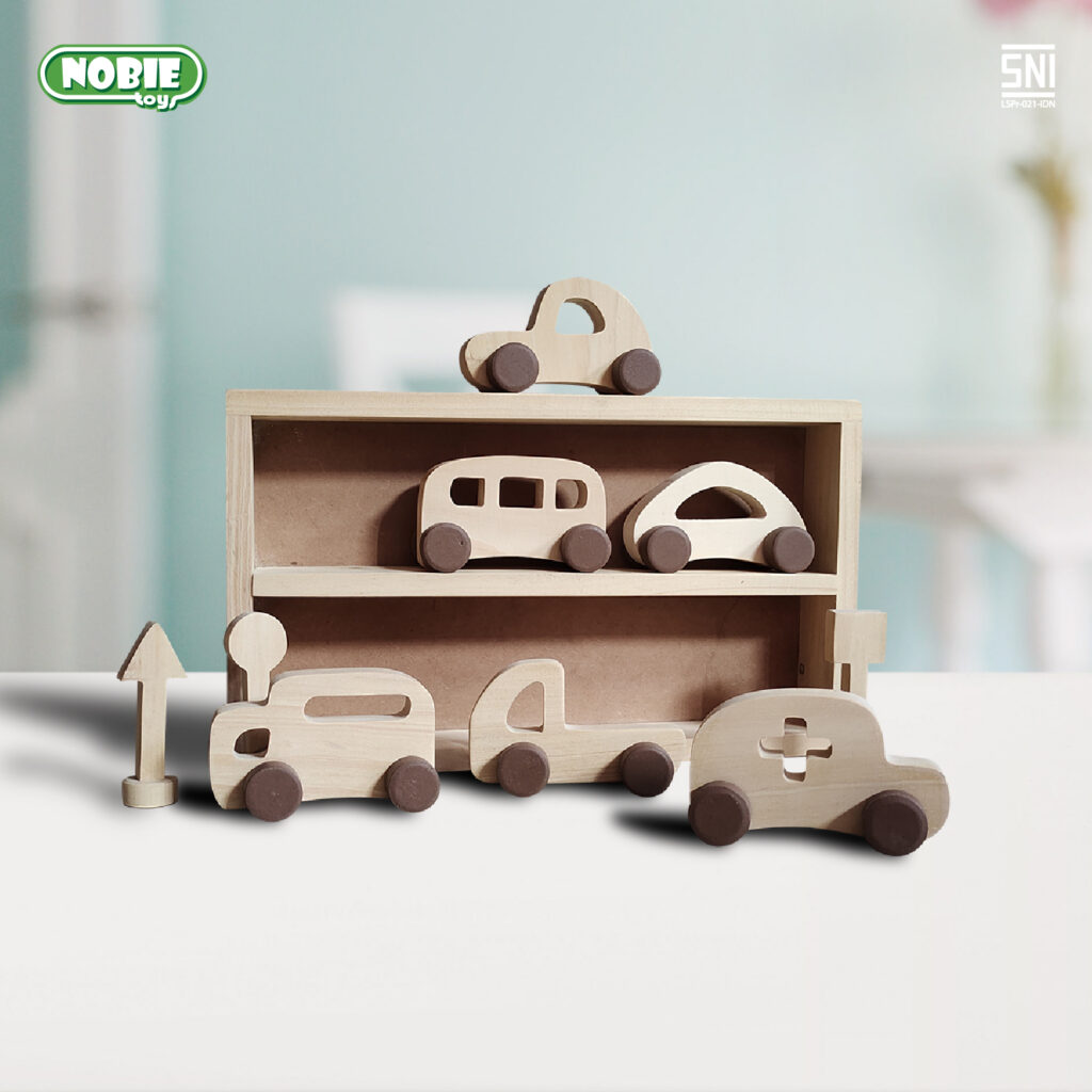 Nobie Mobil Set isi 6 pcs Nobie Mobil Set isi 6 pcs — mainan kayu edukatif Nobie Toys