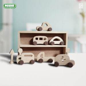 Nobie Mobil Set isi 6 pcs — mainan kayu edukatif Nobie Toys