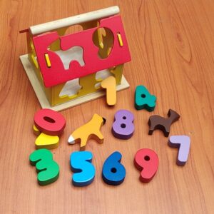 Rumah Angka Besar (Kuning) — mainan kayu edukatif Nobie Toys