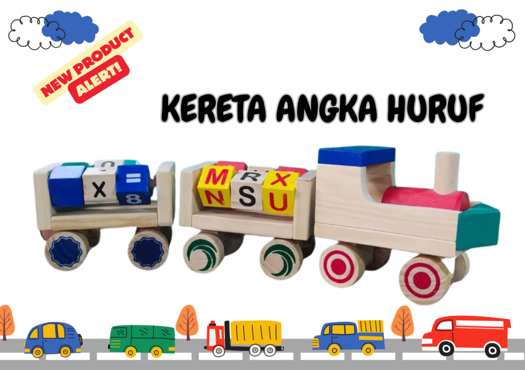 Kereta Huruf Angka — mainan kayu edukatif Nobie Toys