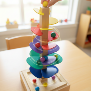 Pohon Luncur Kelereng — mainan kayu edukatif Nobie Toys