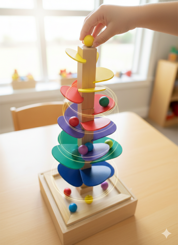 Pohon Luncur Kelereng — mainan kayu edukatif Nobie Toys